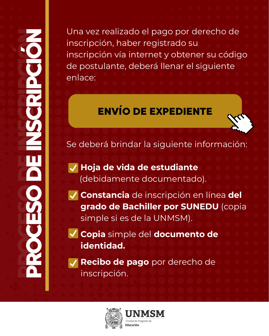 Proceso de inscripción y envío de expediente